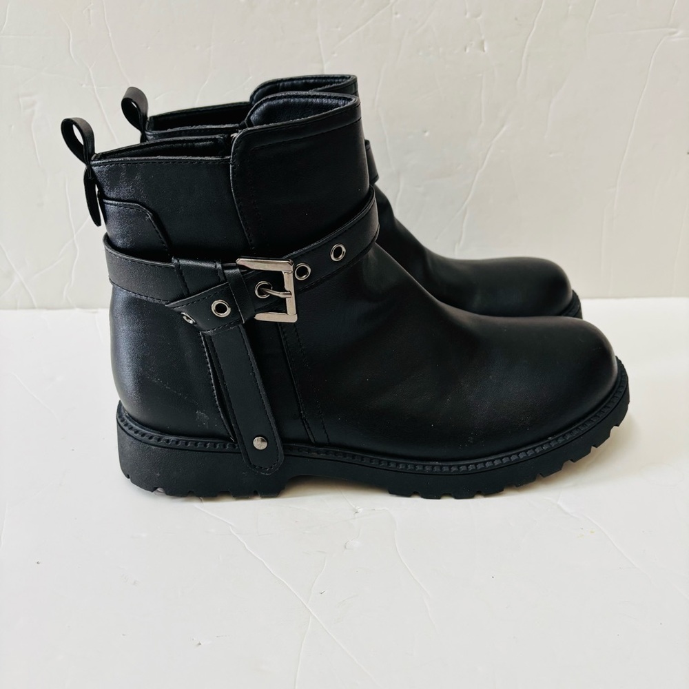 Black Ankle Boots with Buckle Detail